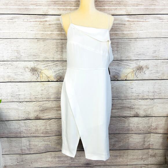 Laundry by Shelli Segal White One Shoulder  Dress 12 - Picture 2 of 12